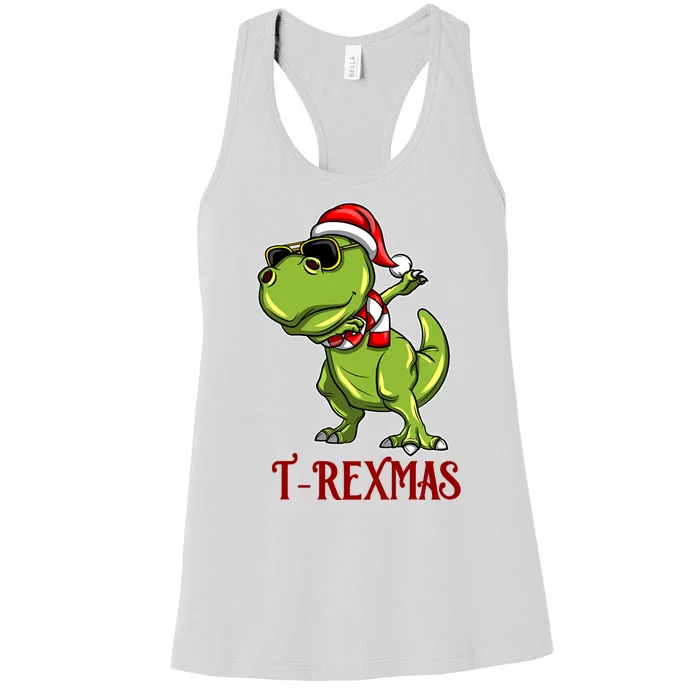 Trex Christmas Dino Women's Racerback Tank