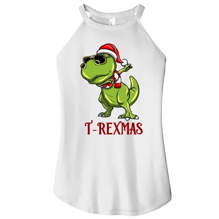 Trex Christmas Dino Women’s Perfect Tri Rocker Tank