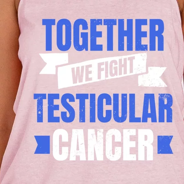 Testicular Cancer Design Together We Fight Gift Women's Knotted Racerback Tank