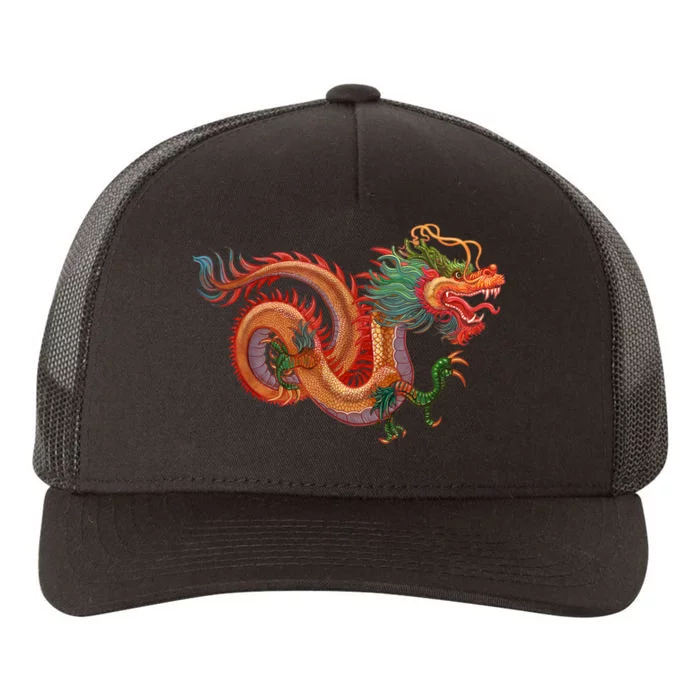 Traditional Chinese Dragon Art Yupoong Adult 5-Panel Trucker Hat