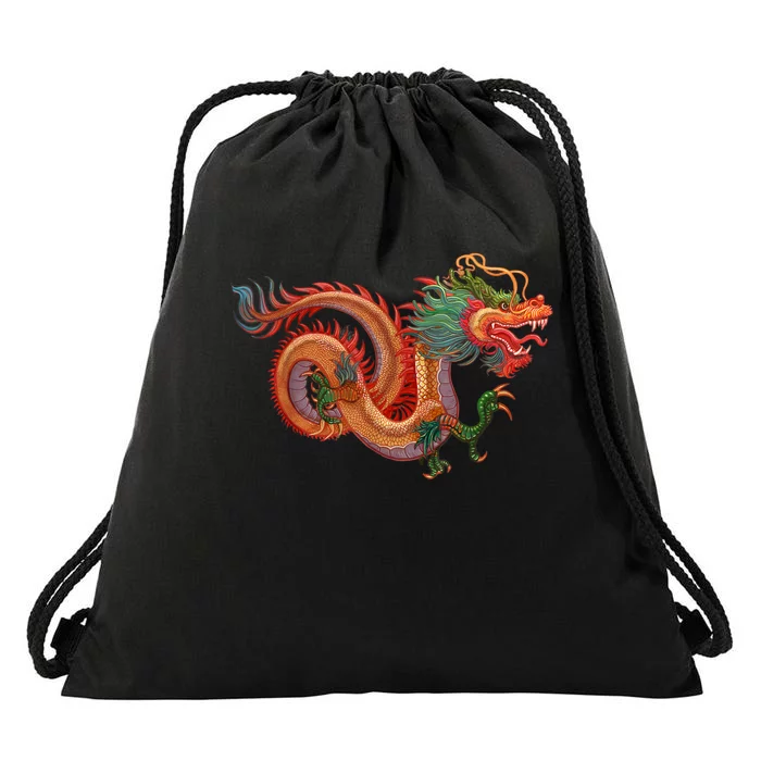 Traditional Chinese Dragon Art Drawstring Bag