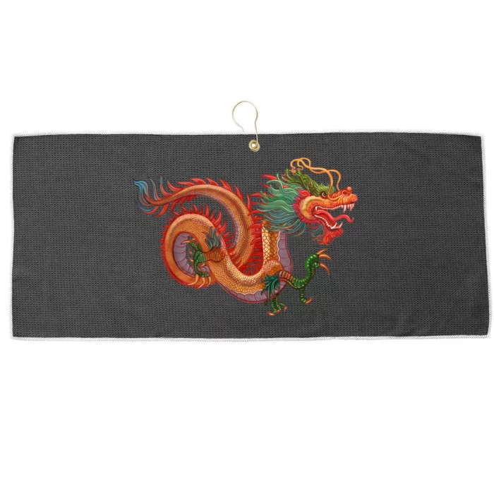 Traditional Chinese Dragon Art Large Microfiber Waffle Golf Towel