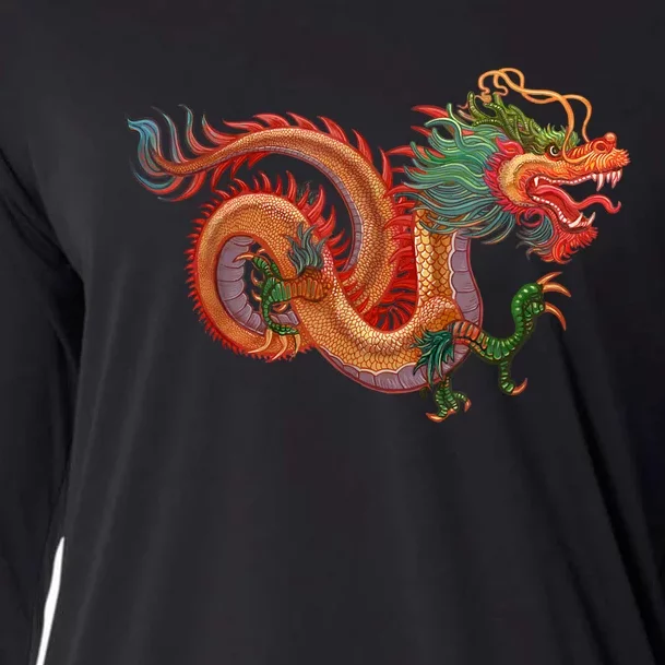 Traditional Chinese Dragon Art Cooling Performance Long Sleeve Crew