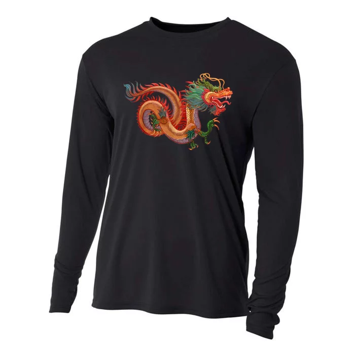 Traditional Chinese Dragon Art Cooling Performance Long Sleeve Crew