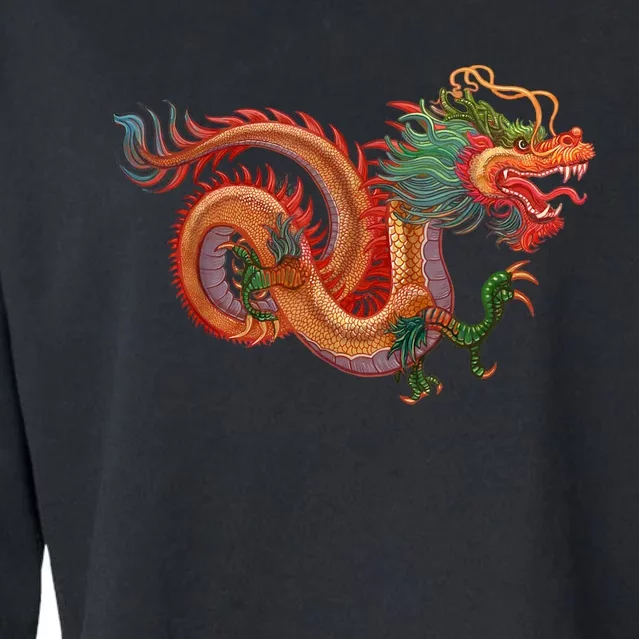 Traditional Chinese Dragon Art Cropped Pullover Crew