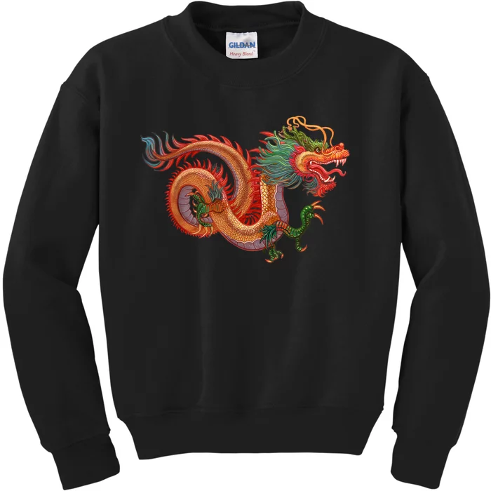 Traditional Chinese Dragon Art Kids Sweatshirt