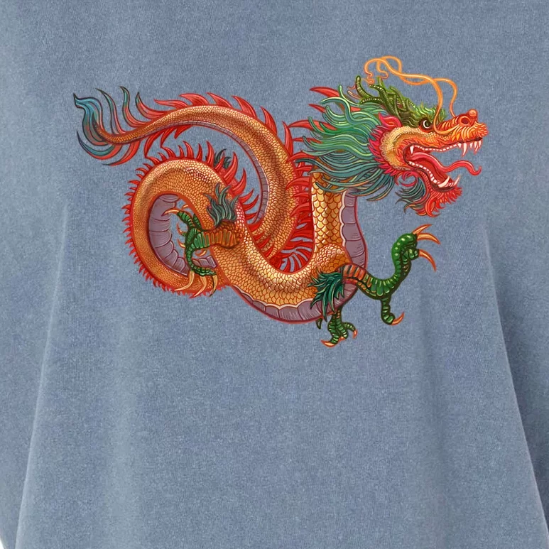 Traditional Chinese Dragon Art Garment-Dyed Women's Muscle Tee