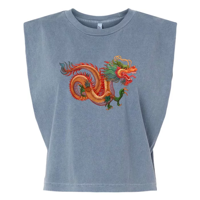 Traditional Chinese Dragon Art Garment-Dyed Women's Muscle Tee