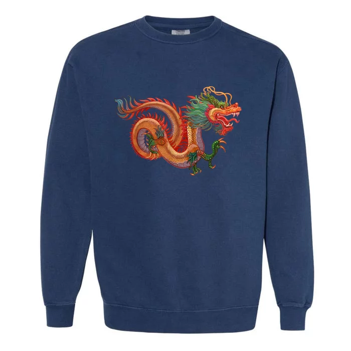 Traditional Chinese Dragon Art Garment-Dyed Sweatshirt