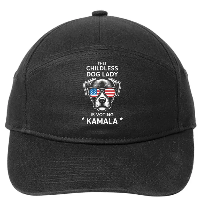 This Childless Dog Lady Is Voting Kamala Harris 2024 7-Panel Snapback Hat