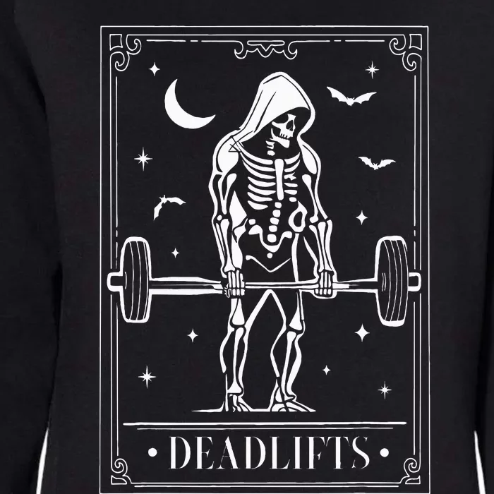 Tarot Card Deadlifts Skeleton Gym Spooky Season Halloween Womens California Wash Sweatshirt