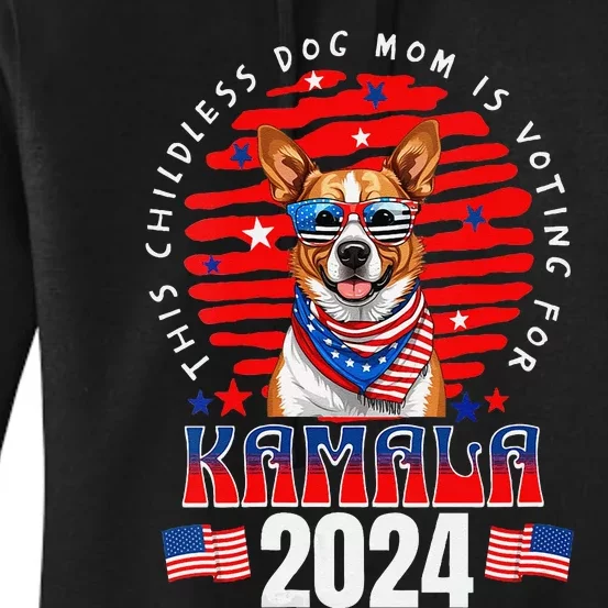 This Childless Dog Mom Is Voting For Kamala Harris 2024 Women's Pullover Hoodie