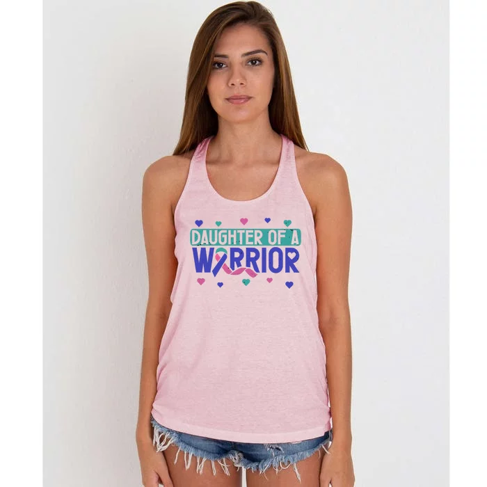 Thyroid Cancer Daughter Thyroid Disease Awareness Warrior Gift Women's Knotted Racerback Tank