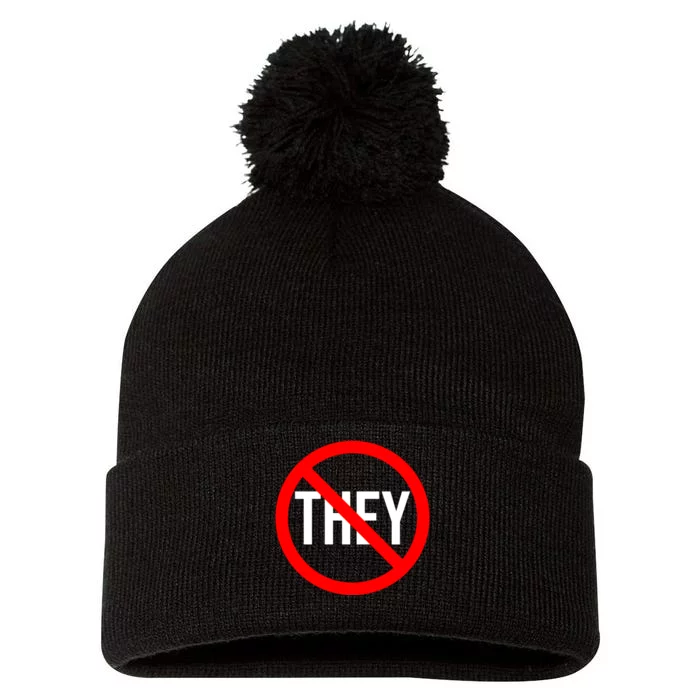 They Classic Dj Music Logo Pom Pom 12in Knit Beanie