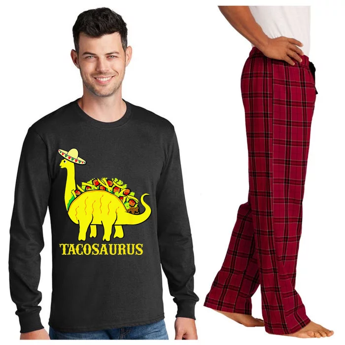 Tacosaurus Cinco De Mayo Funny Taco Dinosaur Gifts Long Sleeve Pajama Set