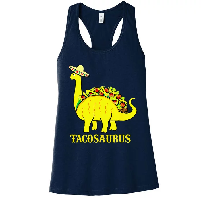 Tacosaurus Cinco De Mayo Funny Taco Dinosaur Gifts Women's Racerback Tank