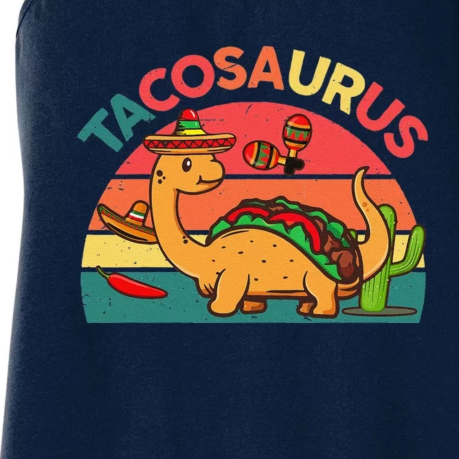 Tacosaurus Cinco De Mayo Taco Dinosaur Women's Racerback Tank