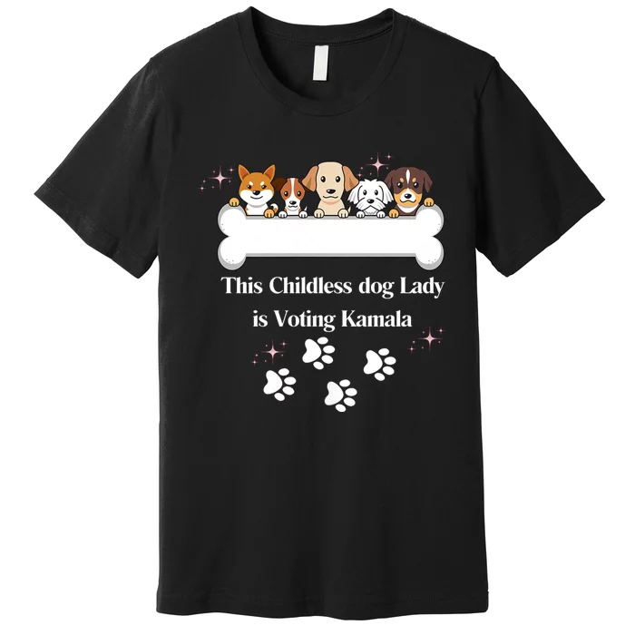 This Childless Dog Lady Is Voting Kamala Dog Lovers Funny Premium T-Shirt