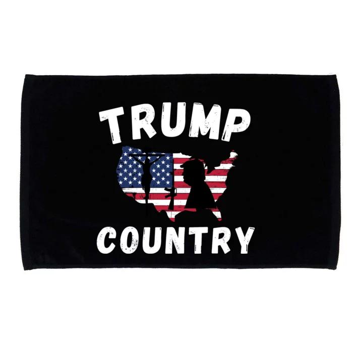 Trump Country Donald Trump Trump 45 47 Trump 2024 Flag POTUS Hell Be Back 2024 Microfiber Hand Towel