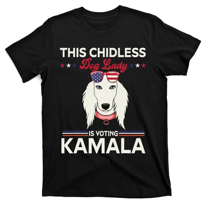 This Childless Dog Lady Is Voting Kamalaharris 2024 T-Shirt