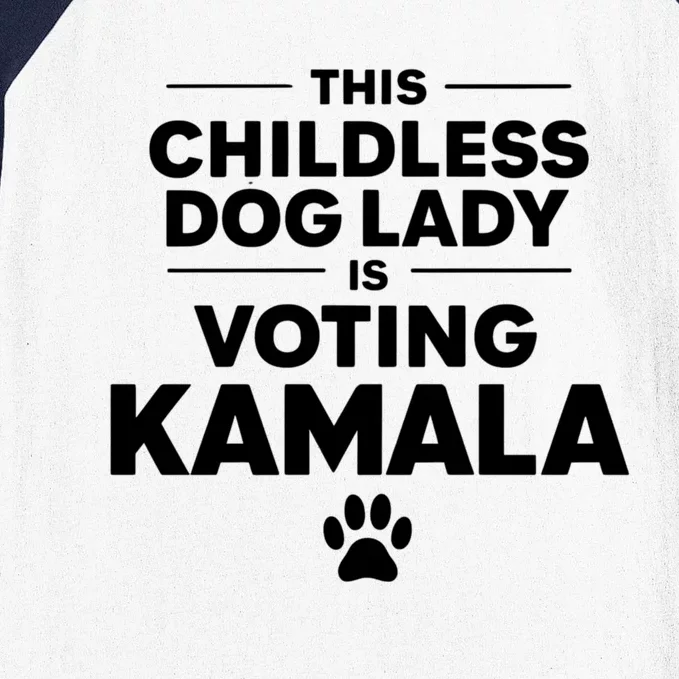 This Childless Dog Lady Ladies Is Voting Kamala Election 24 Baseball Sleeve Shirt