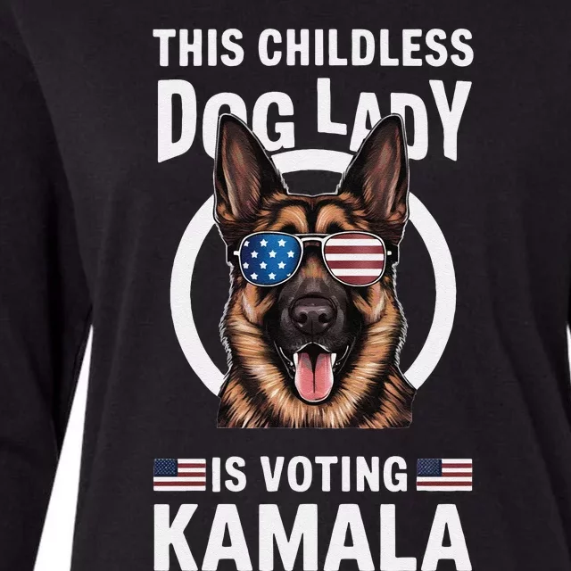 This Childless Dog Lady Is Voting German Shepherd Funny Womens Cotton Relaxed Long Sleeve T-Shirt