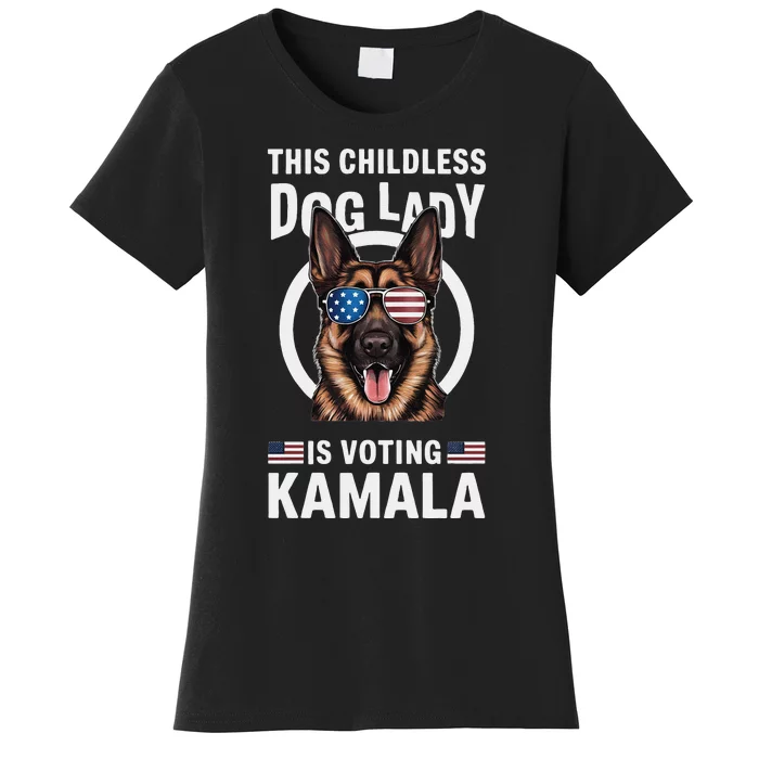 This Childless Dog Lady Is Voting German Shepherd Funny Women's T-Shirt