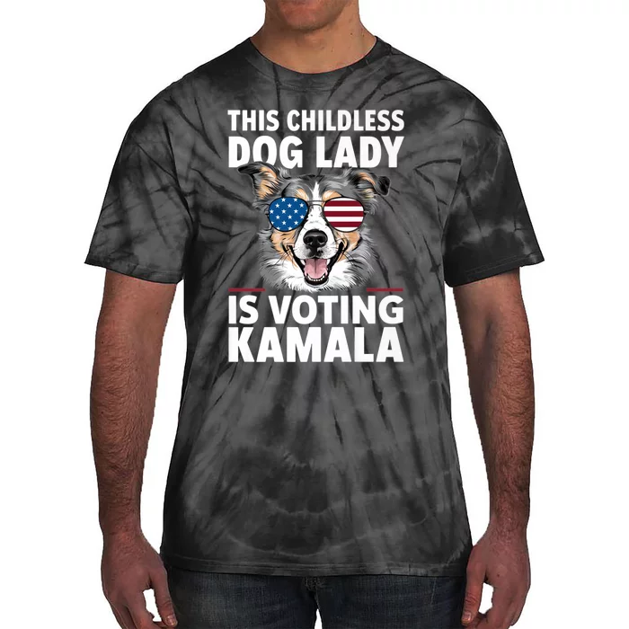 This Childless Dog Lady Is Voting Kamala Harris 2024 Tie-Dye T-Shirt