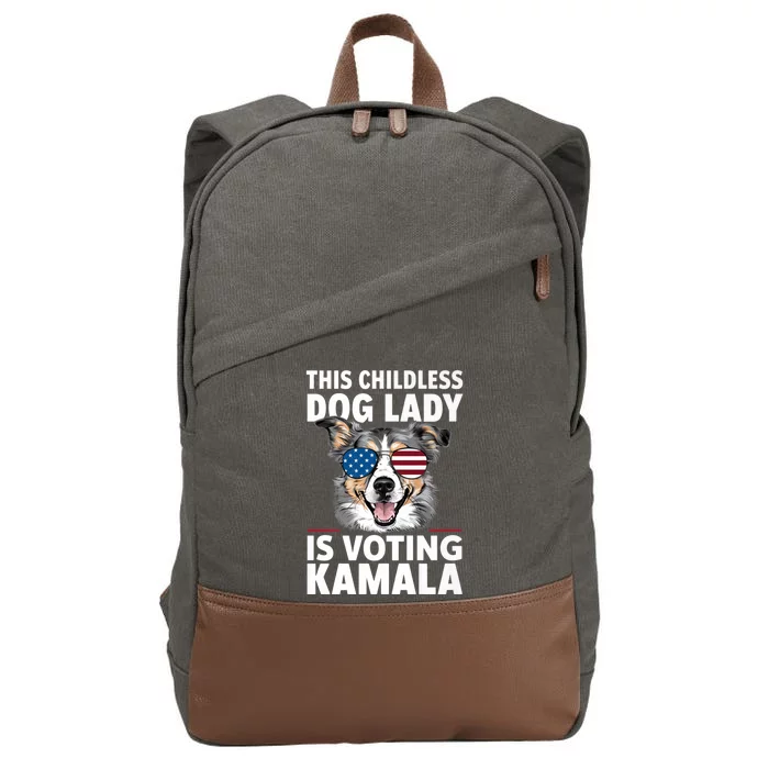 This Childless Dog Lady Is Voting Kamala Harris 2024 Cotton Canvas Backpack