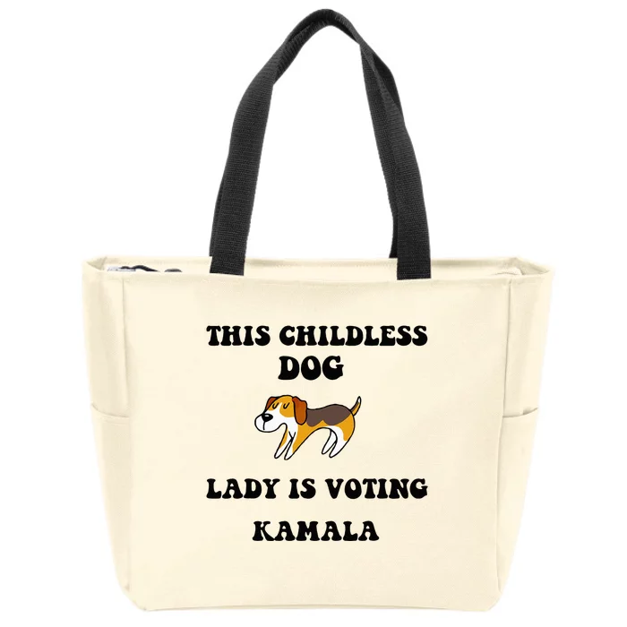 This Childless Dog Lady Is Voting Kamala 2024 Zip Tote Bag