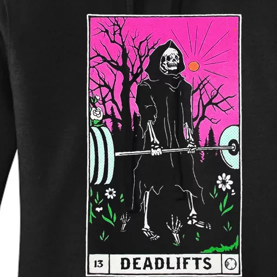 Tarot Card Deadlifts Gym Workout Occult Reader Women's Pullover Hoodie