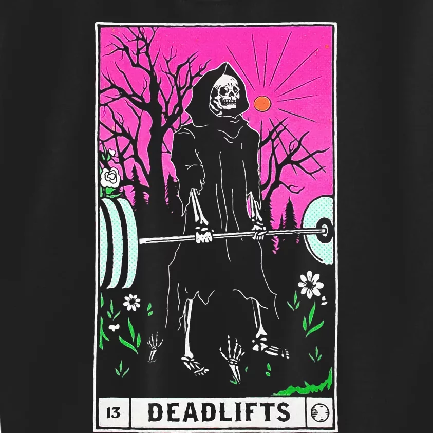 Tarot Card Deadlifts Gym Workout Occult Reader Kids Sweatshirt