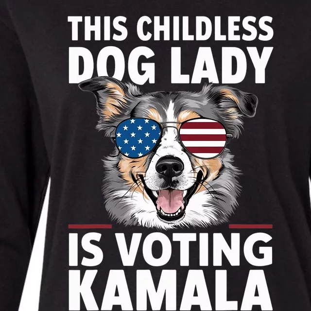 This Childless Dog Lady Is Voting Kamalaharris 2024 Womens Cotton Relaxed Long Sleeve T-Shirt