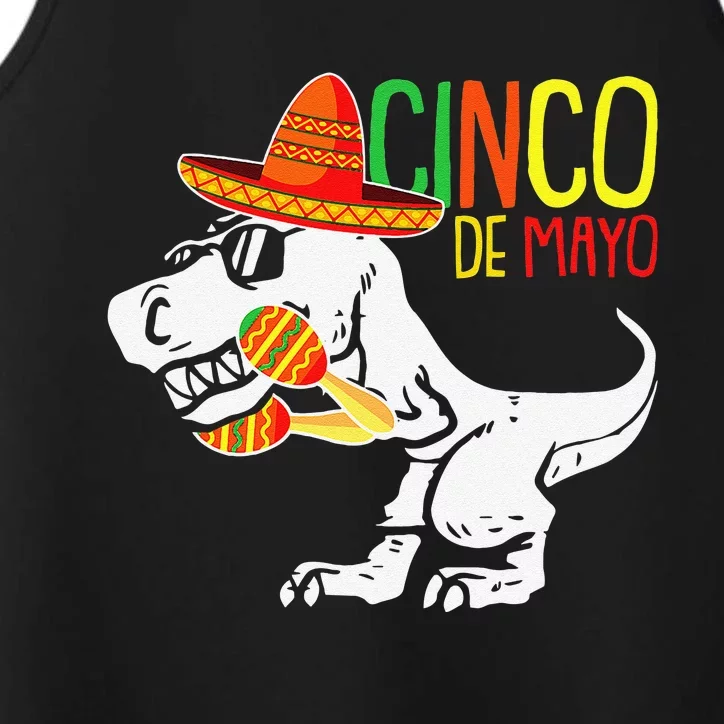 TRex Cinco De Mayo Cute Sombrero Dinosaur Mexican Party Performance Tank