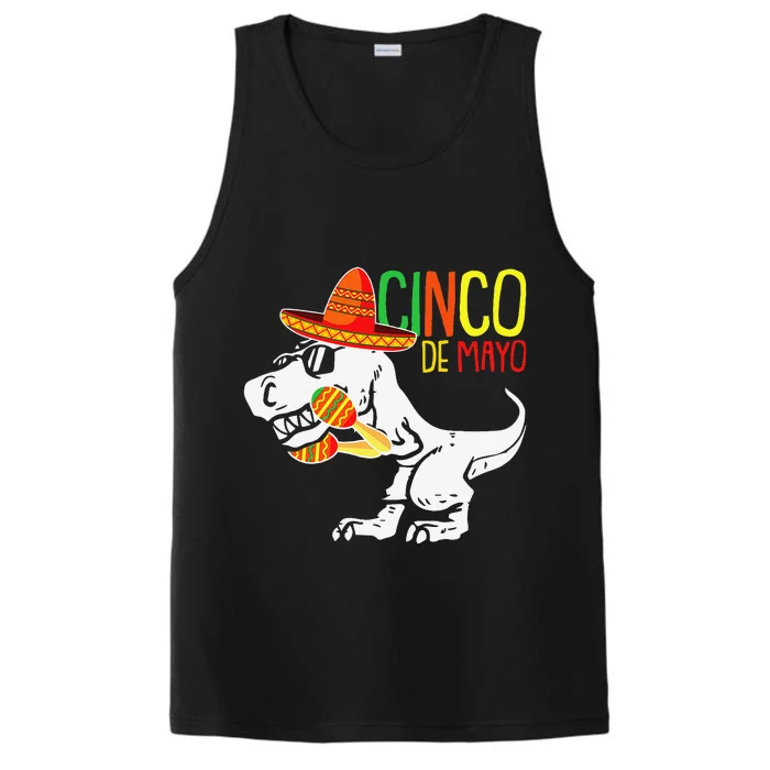 TRex Cinco De Mayo Cute Sombrero Dinosaur Mexican Party Performance Tank