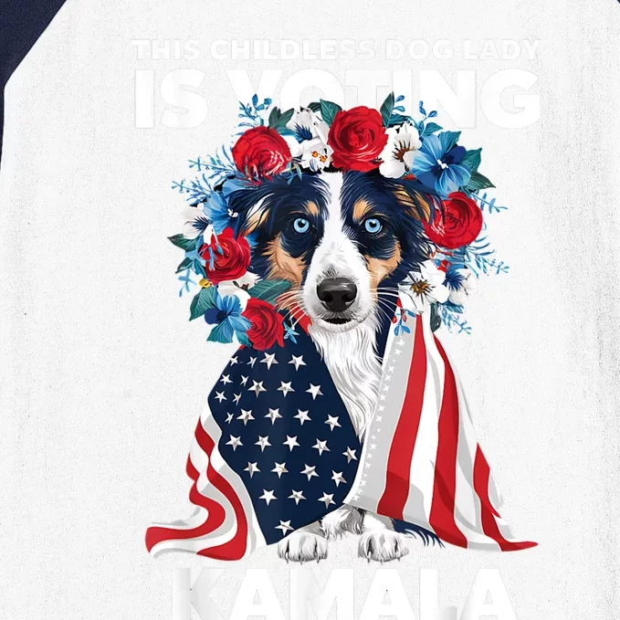 This Childless Dog Lady Ladies Is Voting Kamala Election 24 Baseball Sleeve Shirt