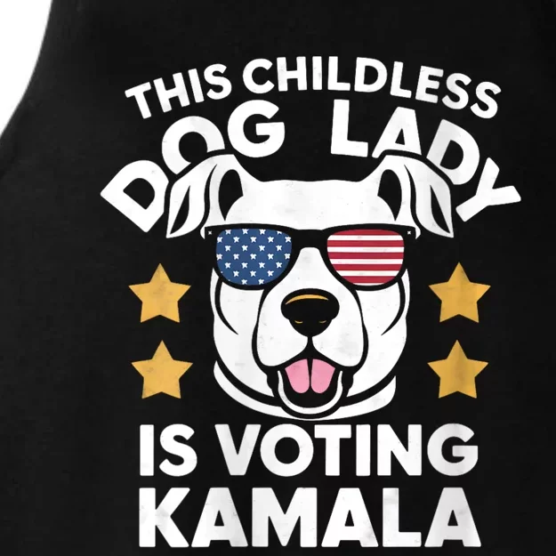 This Childless Dog Lady Ladies Is Voting Kamala Election 24 Ladies Tri-Blend Wicking Tank