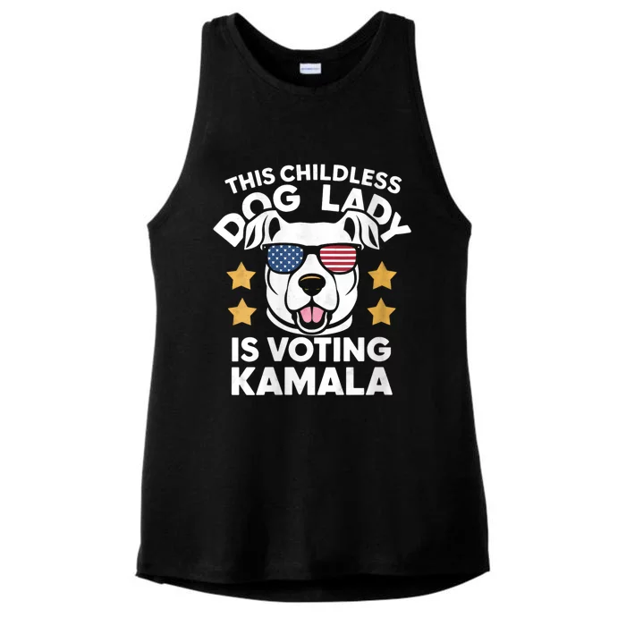 This Childless Dog Lady Ladies Is Voting Kamala Election 24 Ladies Tri-Blend Wicking Tank