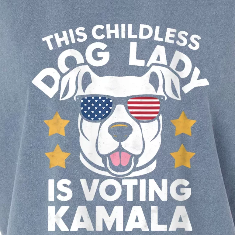 This Childless Dog Lady Ladies Is Voting Kamala Election 24 Garment-Dyed Women's Muscle Tee