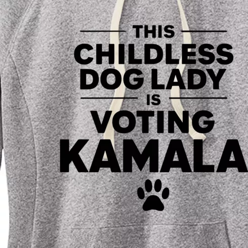 This Childless Dog Lady Ladies Is Voting Kamala Election 24 Women's Fleece Hoodie