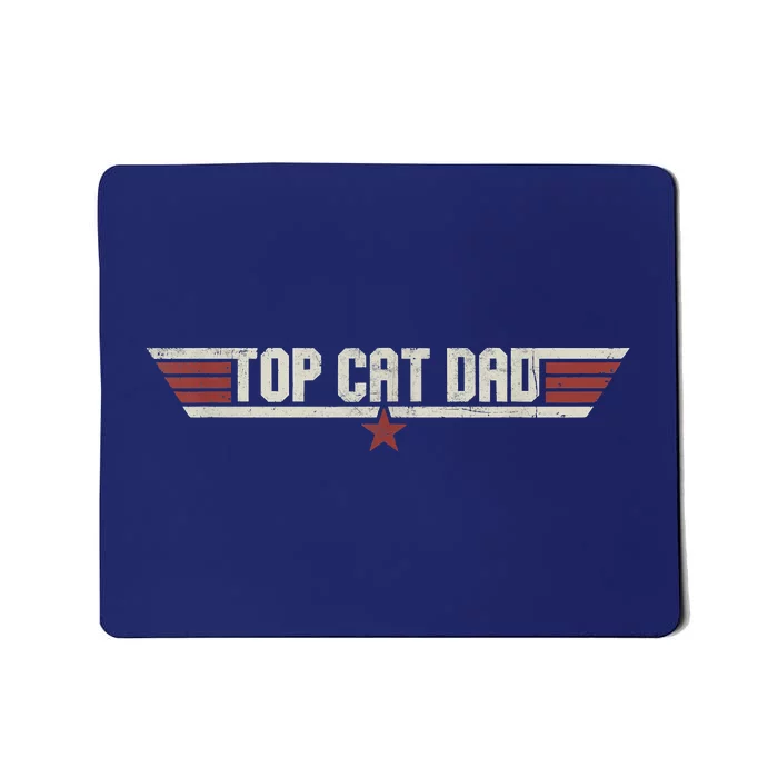 Top Cat Dad Funny Vintage 80's Gift Cat Father Father's Day Mousepad