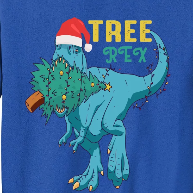 Trex Christmas Dinosaur Matching Costume Funny Tree Rex Gift Tall Sweatshirt