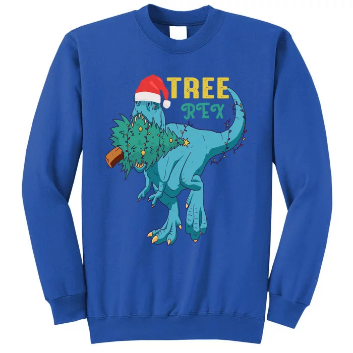 Trex Christmas Dinosaur Matching Costume Funny Tree Rex Gift Tall Sweatshirt