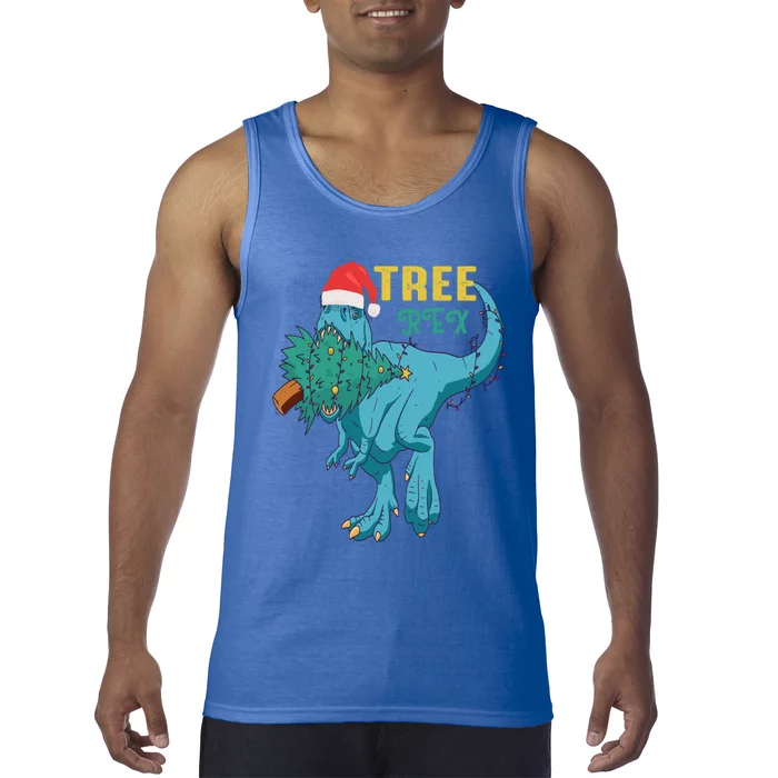 Trex Christmas Dinosaur Matching Costume Funny Tree Rex Gift Tank Top