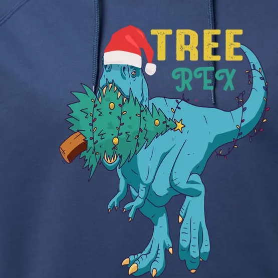 Trex Christmas Dinosaur Matching Costume Funny Tree Rex Gift Performance Fleece Hoodie