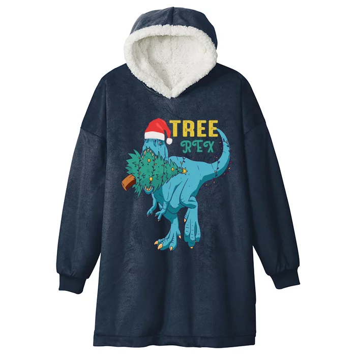 Trex Christmas Dinosaur Matching Costume Funny Tree Rex Gift Hooded Wearable Blanket