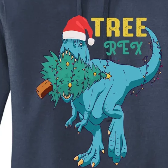 Trex Christmas Dinosaur Matching Costume Funny Tree Rex Gift Women's Pullover Hoodie