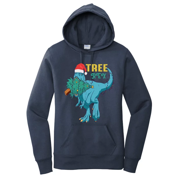 Trex Christmas Dinosaur Matching Costume Funny Tree Rex Gift Women's Pullover Hoodie