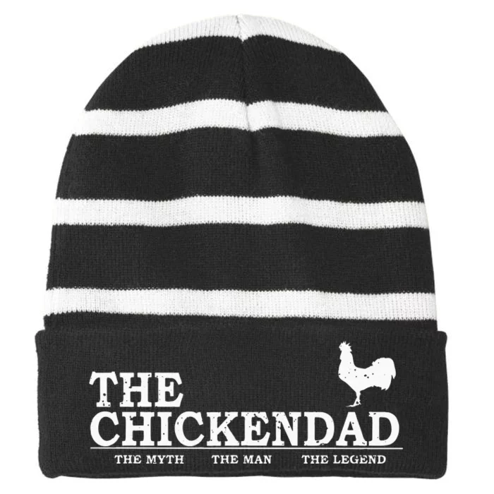 The Chicken Dad Pet Lover Fathers Day Gift Tee Cute Striped Beanie with Solid Band