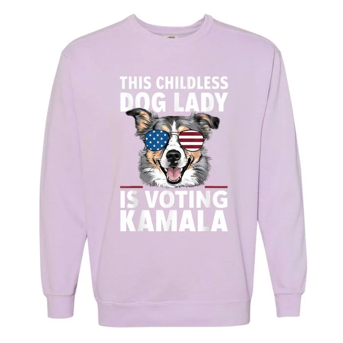 This Childless Dog Lady Is Voting Kamala Harris 2024 Garment-Dyed Sweatshirt